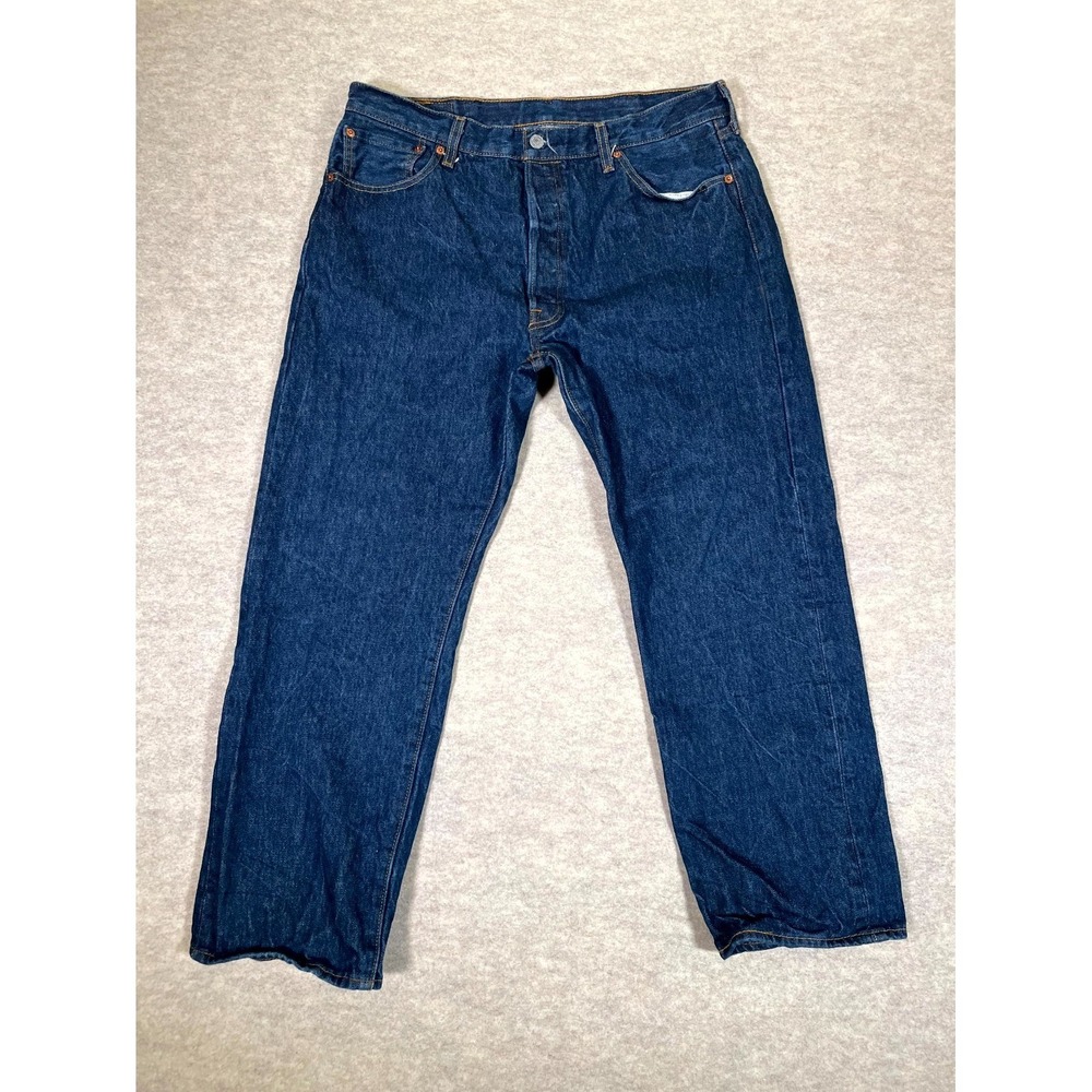 Levi's 501 Original Jeans Mens 38x30‎ Blue Denim Straight Button Fly Authentic